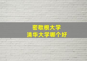 密歇根大学 清华大学哪个好